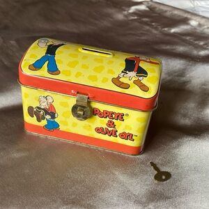 Popeye & Olive Oyl vintage metal bank collectible